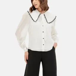 Kazo White Regular Fit Shirt-image-12