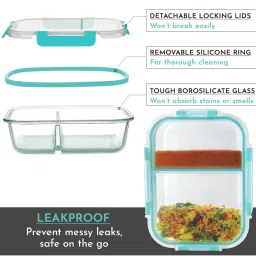 MAGNUS Solid Green Borosilicate 580ml Rectangle Container image 4