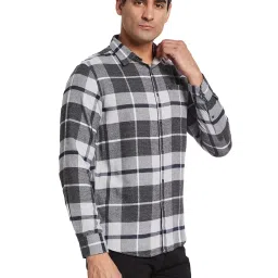 METTLE Grey Regular Fit Checks Shirt image 4