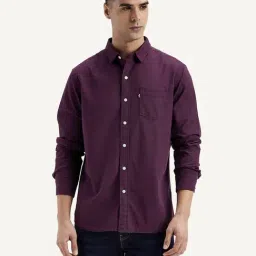 Levi's Burgundy Cotton Slim Fit Shirt-picture-16