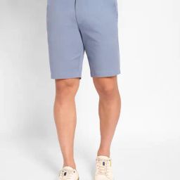 Peregrine By Pantaloons Blue Cotton Slim Fit Shorts-picture-40