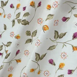 Swayam Veda White/Neutral Pure Cotton Floral Diwan Set image 4