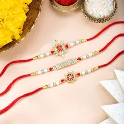 Peora Rakhi for Brother Raksha Bandhan Rakhi with Roli Chawal Greeting Card - Pack of 3-image-72