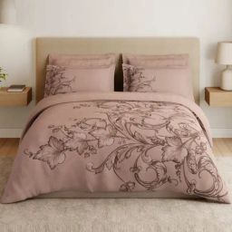 Spaces Cotton Brown Solid 180 TC Double Size Bedsheet with 4 Pillow Covers-picture-18
