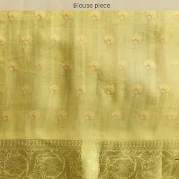 Silk Land Green & Pink Printed Saree With Unstitched Blouse image 4