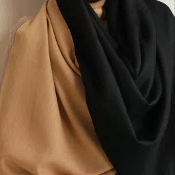 true browns TrueBrowns Beige & Black Plain Stole image 4