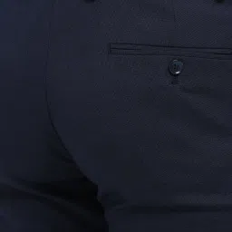 Peter England Navy Slim Fit Printed Trousers image 4