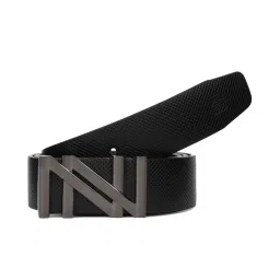 Carlton London Black Leather Textured Casual Belt for Men image 4