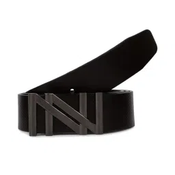 Carlton London Black Leather Textured Casual Belt for Men image 4