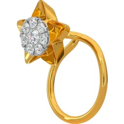 Kisna Diamond & Gold Jewellery 18k Gold & Diamond Happy Cluster Nosepin for Women image 4