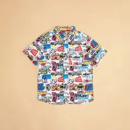 Pantaloons Junior Boys White Printed Shirt-picture-38