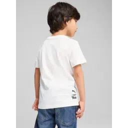 Puma Boys White Cotton Printed T-Shirt image 2