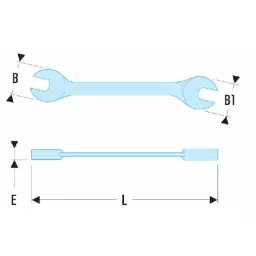 Facom Double Ended Open Spanner, 8mm, Metric, Double Ended, 175 mm Overall, 31.8X9 image 2