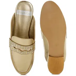Rag & Co Women's Golden Mule Shoes image 3