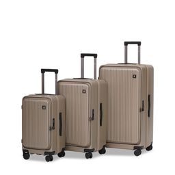 SWISS MILITARY Jade Hard Set Of 3 Textured Hard Sided Large Medium & Cabin Trolley Bags-picture-10