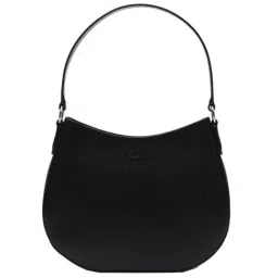 Lacoste Core Black Leather Textured Hobo Handbag-picture-16
