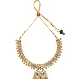 KARATCART Gold-Plated Kundan-Studded Jewellery Set image 4