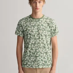GANT Green Cotton Regular Fit Printed T-Shirt-picture-35