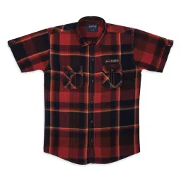 Cavio Kids Brown Checks Shirt-picture-16