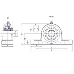 KOYO Pillow Block Bearing Unit, Inner Dia 20 mm, Length 97 mm, Width 35 mm, UKT205J image 2