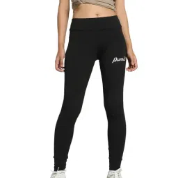 Puma Black Cotton Skinny Print Tights-image-92