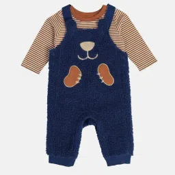 MINIKLUB Boys Multicolor Striped Full Sleeves T-Shirt with Dungaree-image-27