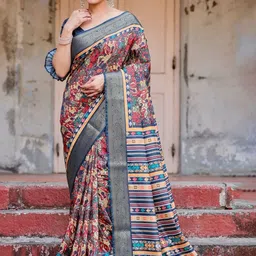 MAHARANI COUTURE Ethnic Motifs Art Silk Jamdani Saree-picture-13