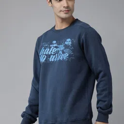 Wildcraft Men Navy Blue Typography Printed Sweatshirt image 4