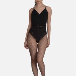 mod & shy Black Lace Work Cross Back bodysuit-picture-12