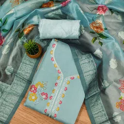 Panzora Embroidered Unstitched Dress Material image 3