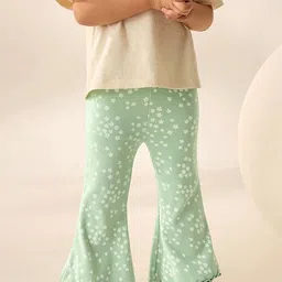 LULU & SKY Girls Floral Printed Flared Zip Trousers-picture-10