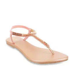 Metro Women's Rose Gold T-Strap Sandals image 2