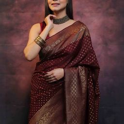 Peachmode Woven Design Zari Art Silk Handloom Saree-picture-8