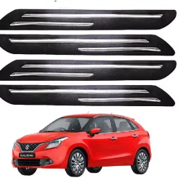 SCA Rubber Car Side Bumper Protector Guard with Double Chrome Strip for Maruti Suzuki Baleno 2022 Model Black (Set of 4)-picture-21