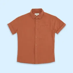 Pantaloons Junior Boys Rust Cotton Regular Fit Shirt-picture-41