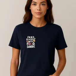 Anikmart Women Typography Printed Round Neck Cotton T-shirt-image-89