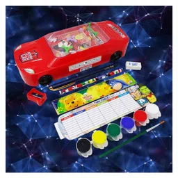 Parteet Car Shaped Password Lock & Pin Ball Game Set of 1- Red-picture-8