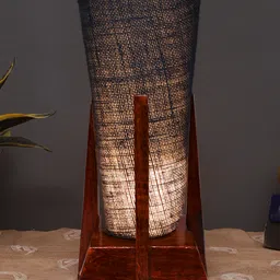 Devansh Blue Jute conical Wooden Table Lamp-picture-33
