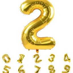 decor mantra Décor Mantra 32 Inch Number Foil Balloon 2 For birthday Decorations Items-Gold Color-Pack of 1 image 1