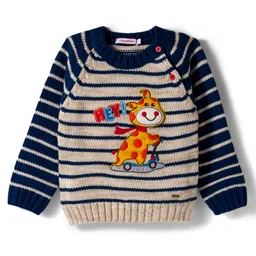 Wingsfield Full Sleeves Animal Designed Sweater - Brown-image-26