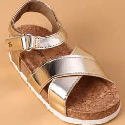 Babyoye Velcro Closure Sandals - Golden image 3