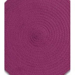 FABINALIV Set of 6 Braided Cotton Table Mats (39X39 cm) Purple - Solid image 4