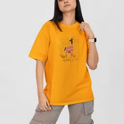 Moda Rapido Women Printed Drop-Shoulder Sleeves Pockets T-shirt-picture-32