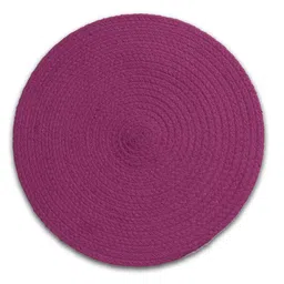 FABINALIV Set of 6 Braided Cotton Table Mats (39X39 cm) Purple - Solid image 5