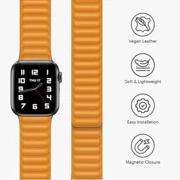DailyObjects Mustard-Yellow Solid Poppy Link Apple Watch Strap image 4