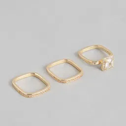 DressBerry Women Set of 3 Stone-Studded Finger Ring-picture-22