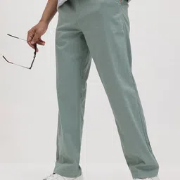 The Roadster Life Co. Men Straight Fit Pure Cotton Trousers-picture-14