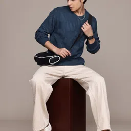 The Roadster Lifestyle Co. Self Design Geometric Sweater image 4