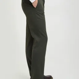 Park Avenue Green Polyester Regular Fit Solid Trousers image 4