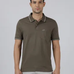 Crocodile Dark Olive Slim Fit Cotton Polo T-Shirt-picture-13